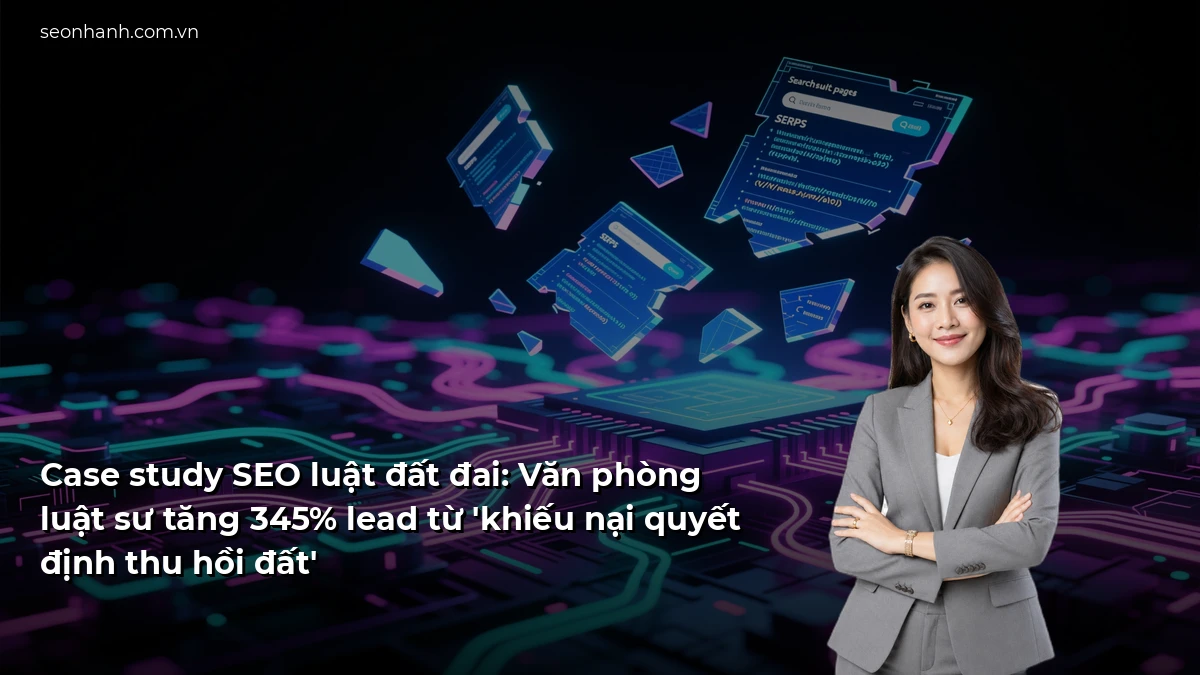 Case study SEO luật đất đai: Văn phòng luật sư tăng 345% lead từ 'khiếu nại quyết định thu hồi đất'