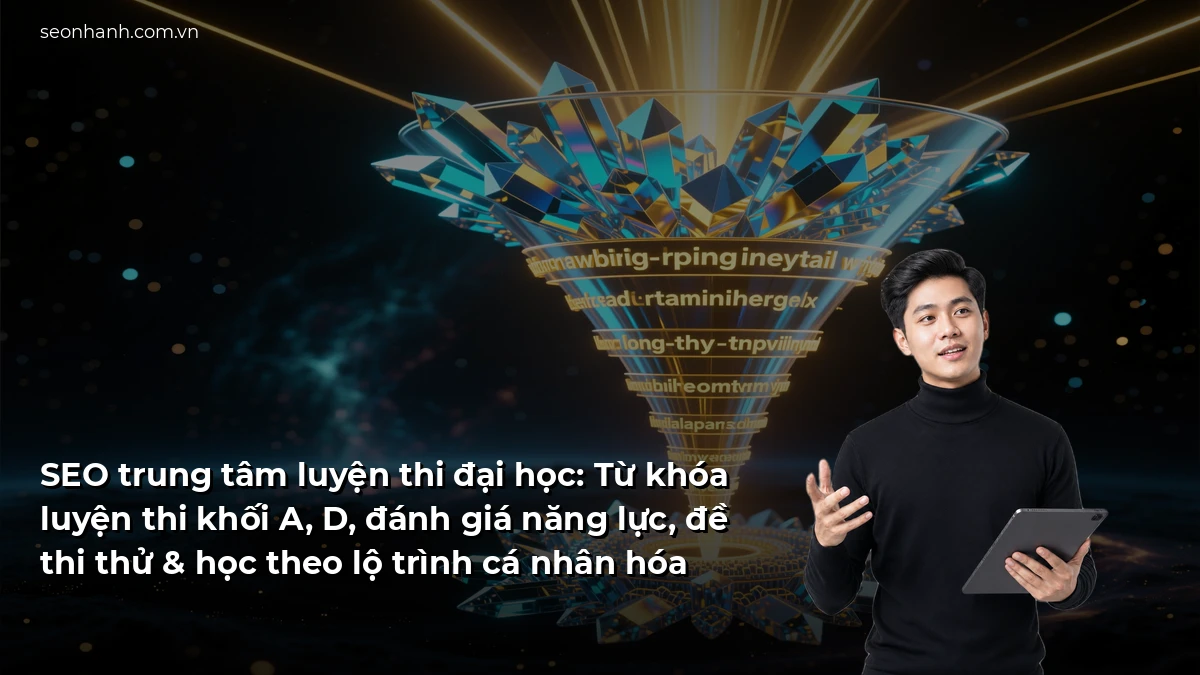 SEO trung tâm luyện thi đại học: Từ khóa luyện thi khối A, D, đánh giá năng lực, đề thi thử & học theo lộ trình cá nhân hóa