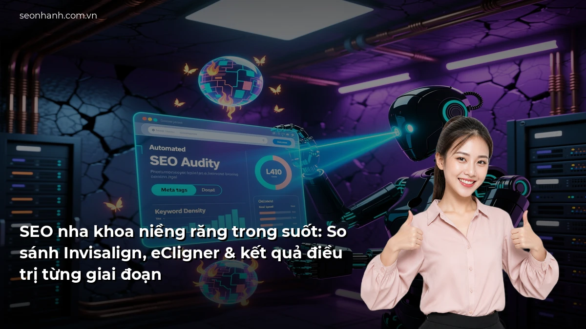 SEO nha khoa niềng răng trong suốt: So sánh Invisalign, eCligner & kết quả điều trị từng giai đoạn
