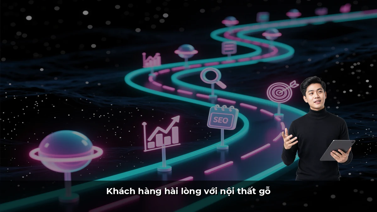 Khách hàng hài lòng với nội thất gỗ