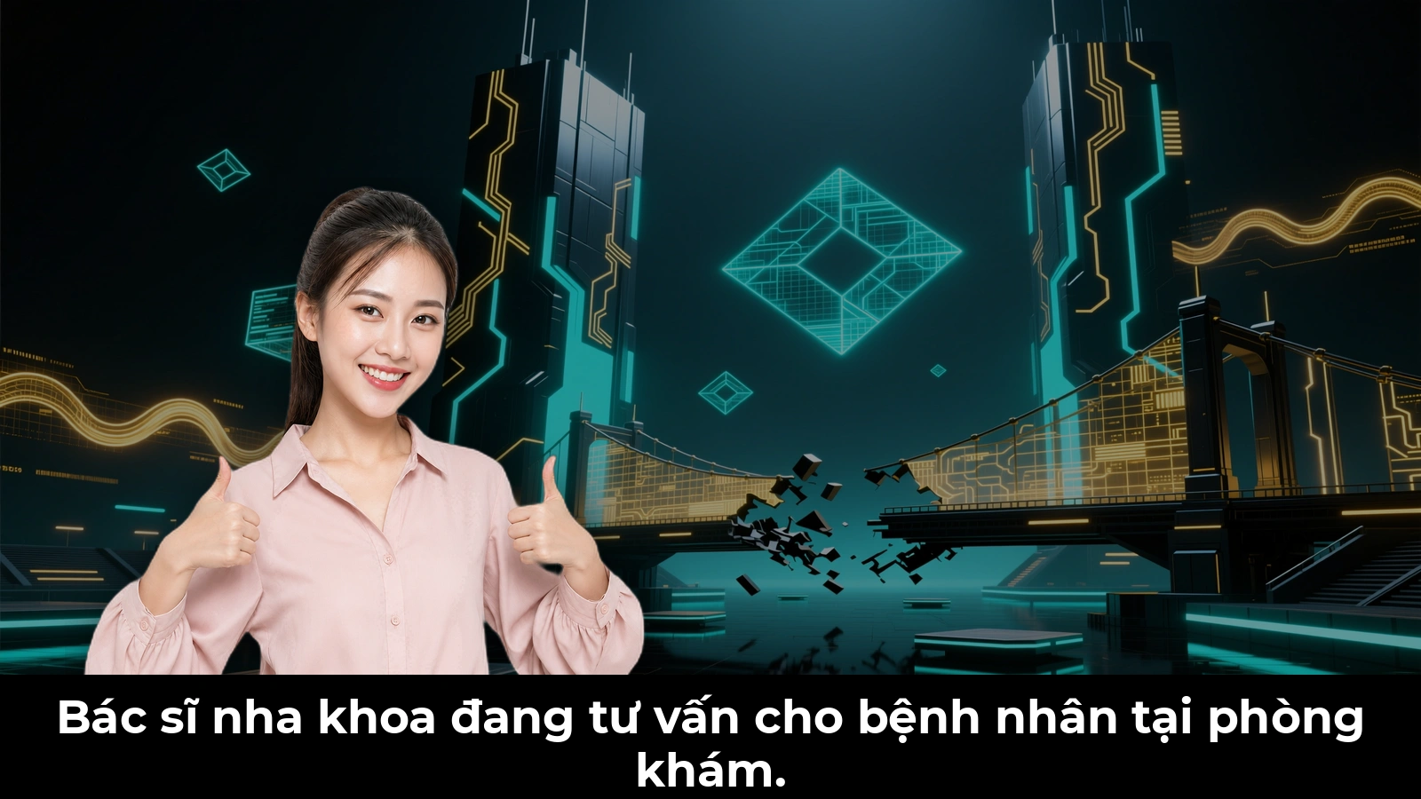 Bác sĩ nha khoa đang tư vấn cho bệnh nhân tại phòng khám.