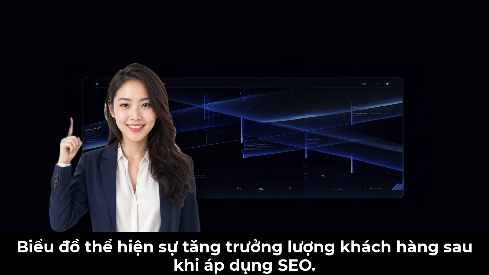 Biểu đồ thể hiện sự tăng trưởng lượng khách hàng sau khi áp dụng SEO.