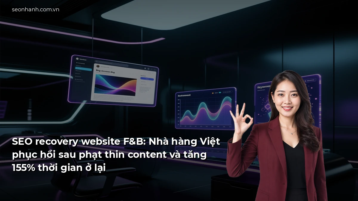 SEO recovery website F&B: Nhà hàng Việt phục hồi sau phạt thin content và tăng 155% thời gian ở lại