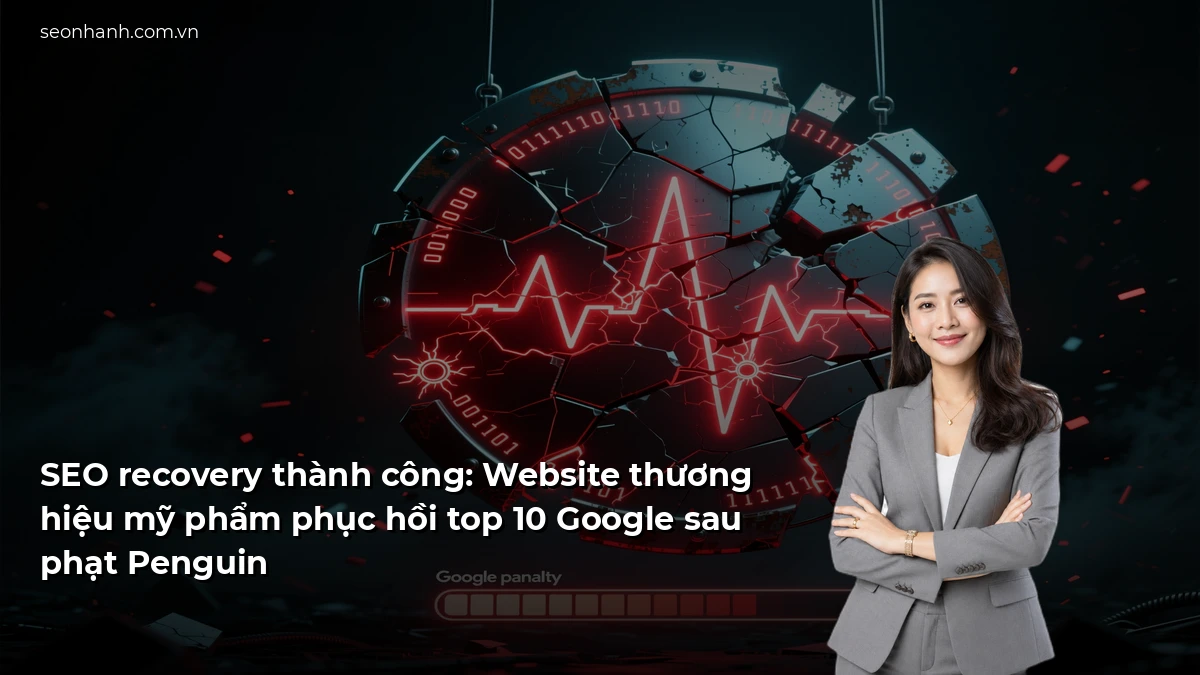 SEO recovery thành công: Website thương hiệu mỹ phẩm phục hồi top 10 Google sau phạt Penguin