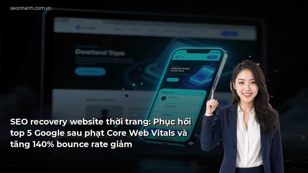 SEO recovery website thời trang: Phục hồi top 5 Google sau phạt Core Web Vitals và tăng 140% bounce rate giảm