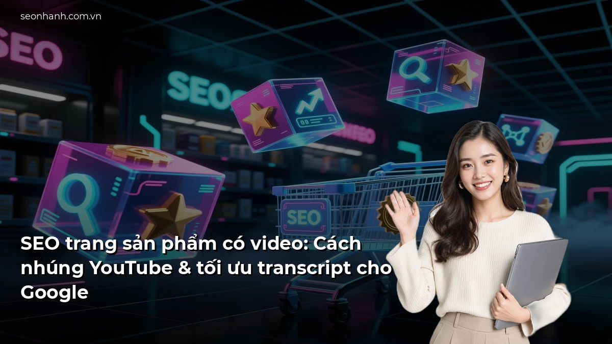 SEO trang sản phẩm có video: Cách nhúng YouTube & tối ưu transcript cho Google