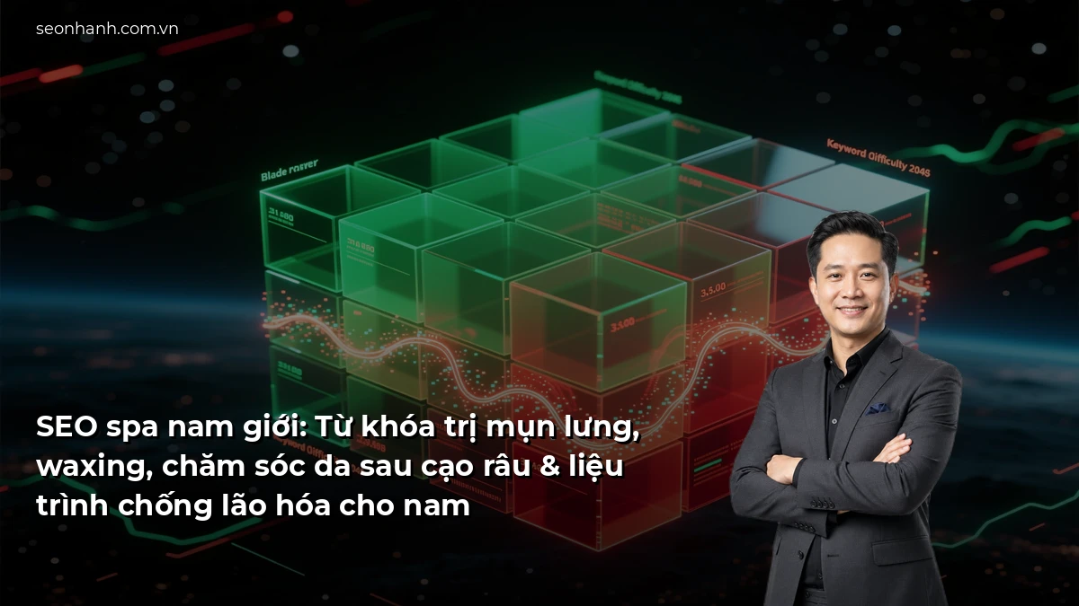 SEO spa nam giới: Từ khóa trị mụn lưng, waxing, chăm sóc da sau cạo râu & liệu trình chống lão hóa cho nam