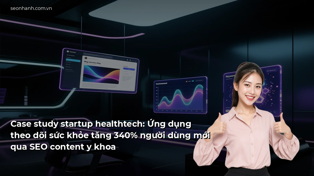 Case study startup healthtech: Ứng dụng theo dõi sức khỏe tăng 340% người dùng mới qua SEO content y khoa