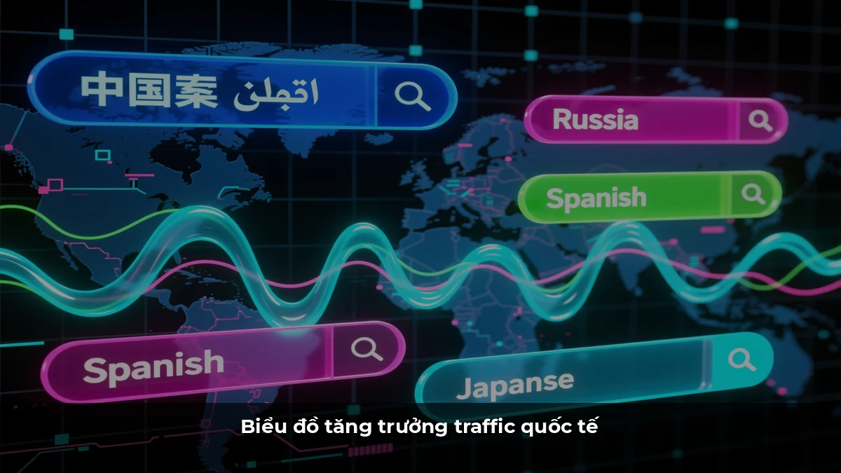 Biểu đồ tăng trưởng traffic quốc tế