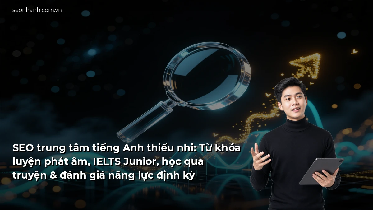 SEO trung tâm tiếng Anh thiếu nhi: Từ khóa luyện phát âm, IELTS Junior, học qua truyện & đánh giá năng lực định kỳ