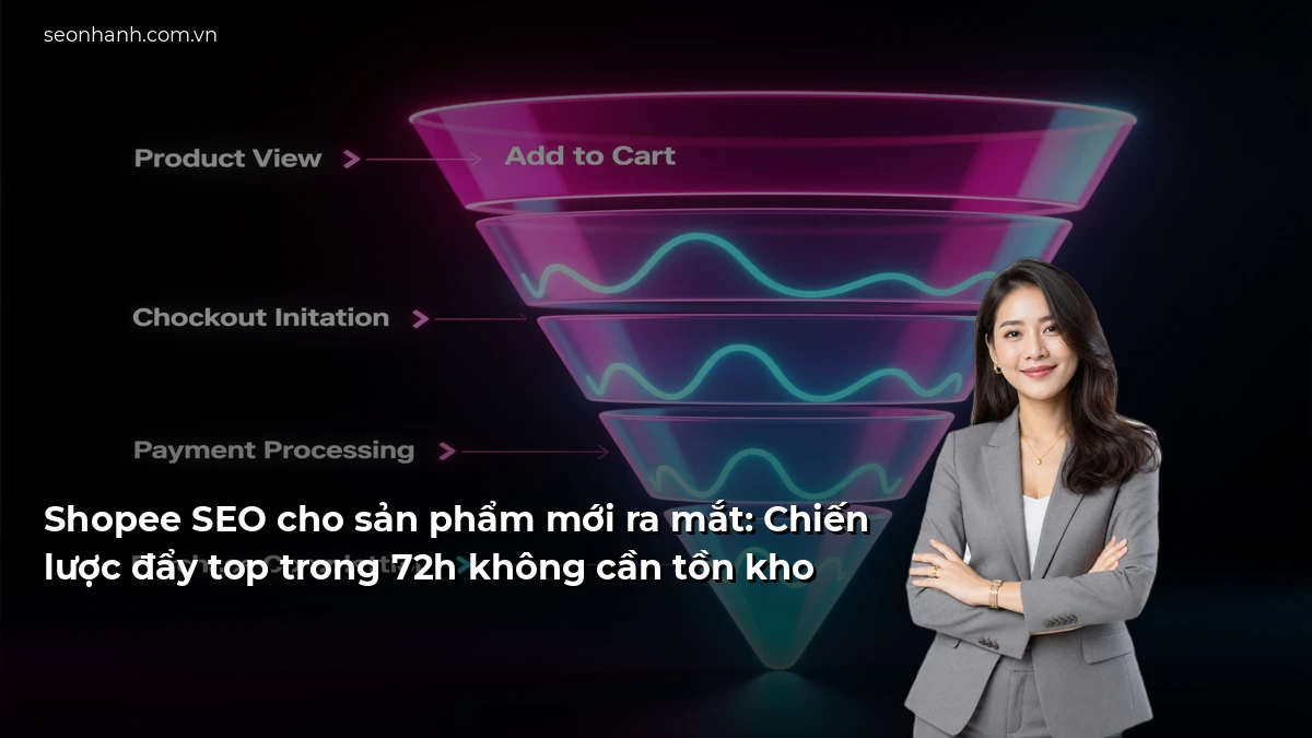 Shopee SEO cho sản phẩm mới ra mắt: Chiến lược đẩy top trong 72h không cần tồn kho