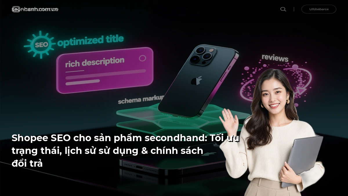 Shopee SEO cho sản phẩm secondhand: Tối ưu trạng thái, lịch sử sử dụng & chính sách đổi trả