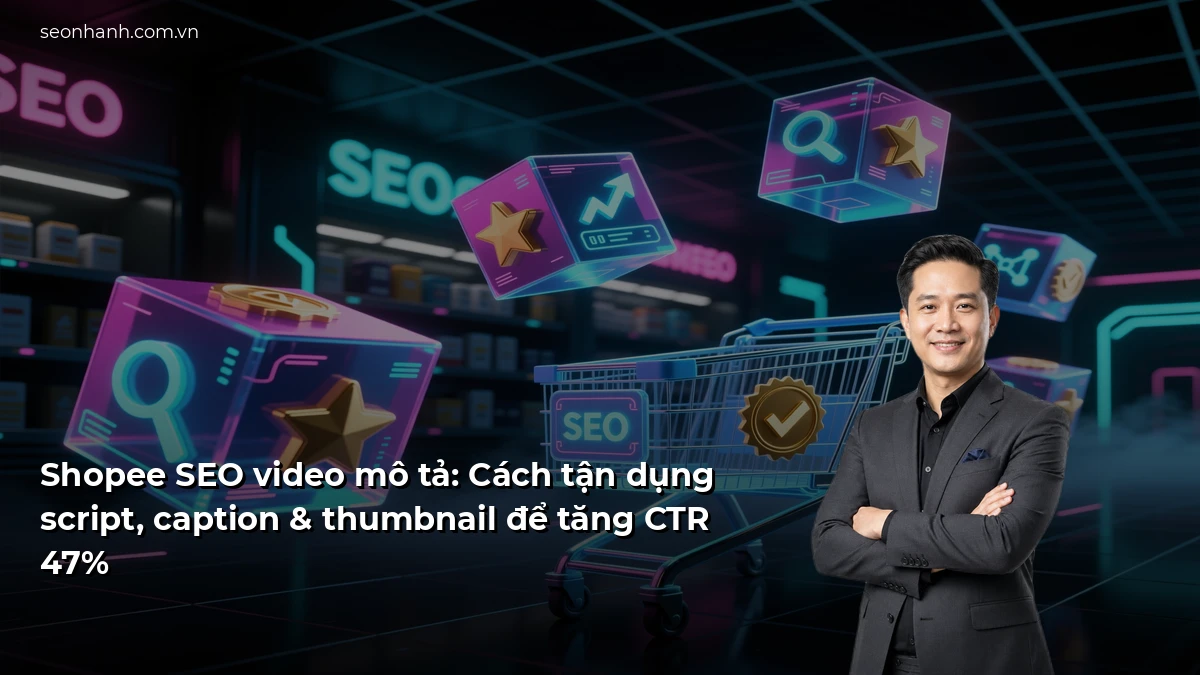 Shopee SEO video mô tả: Cách tận dụng script, caption & thumbnail để tăng CTR 47%