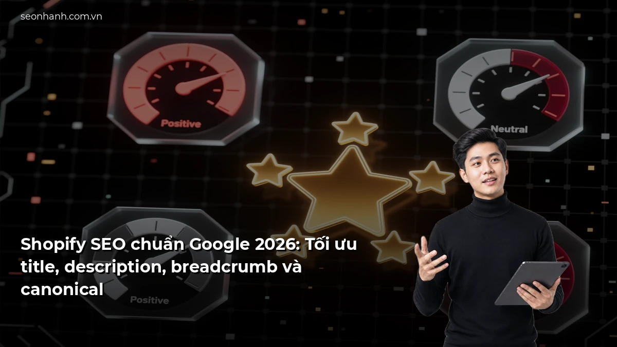 Shopify SEO chuẩn Google 2026: Tối ưu title, description, breadcrumb và canonical