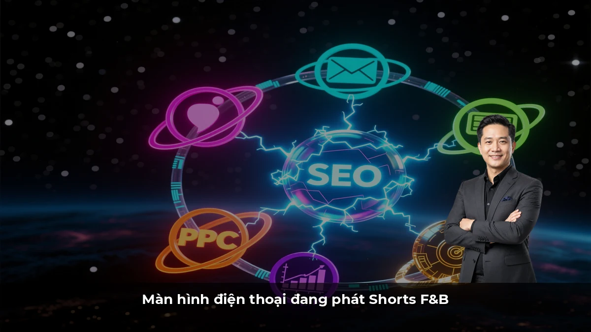 Màn hình điện thoại đang phát Shorts F&B