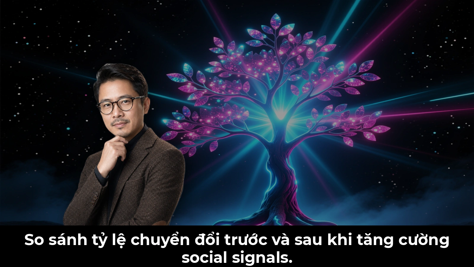 So sánh tỷ lệ chuyển đổi trước và sau khi tăng cường social signals.