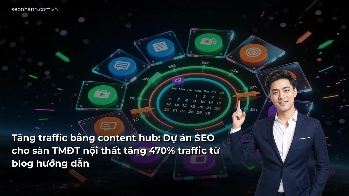 Tăng traffic bằng content hub: Dự án SEO cho sàn TMĐT nội thất tăng 470% traffic từ blog hướng dẫn