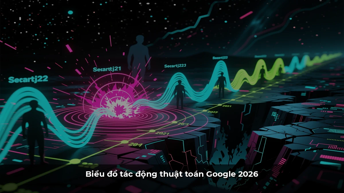 Biểu đồ tác động thuật toán Google 2026