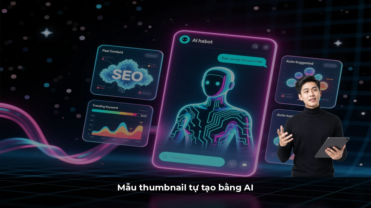 Mẫu thumbnail tự tạo bằng AI