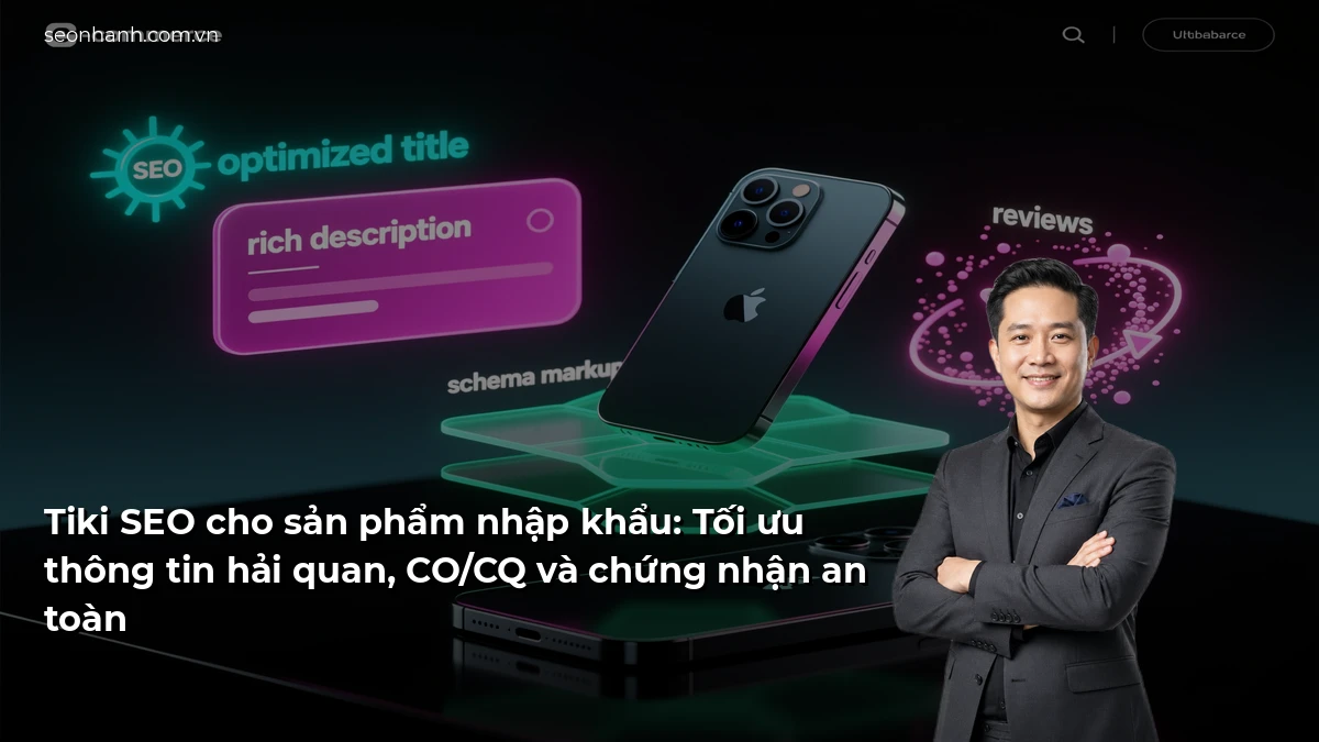 Tiki SEO cho sản phẩm nhập khẩu: Tối ưu thông tin hải quan, CO/CQ và chứng nhận an toàn