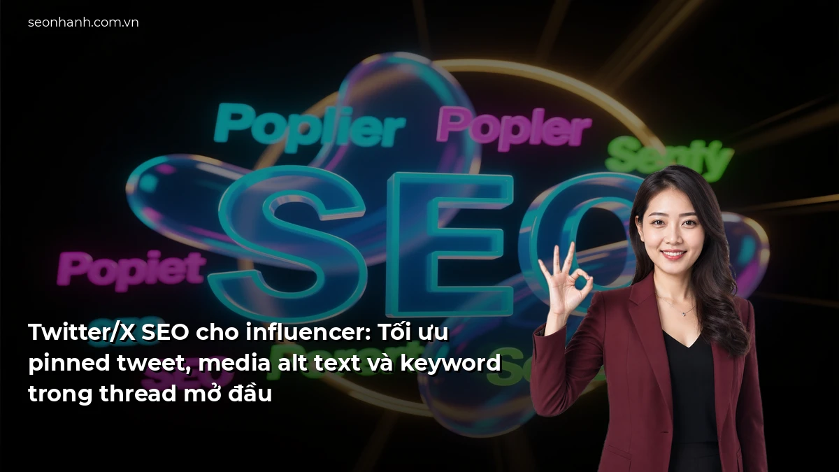 Twitter/X SEO cho influencer: Tối ưu pinned tweet, media alt text và keyword trong thread mở đầu