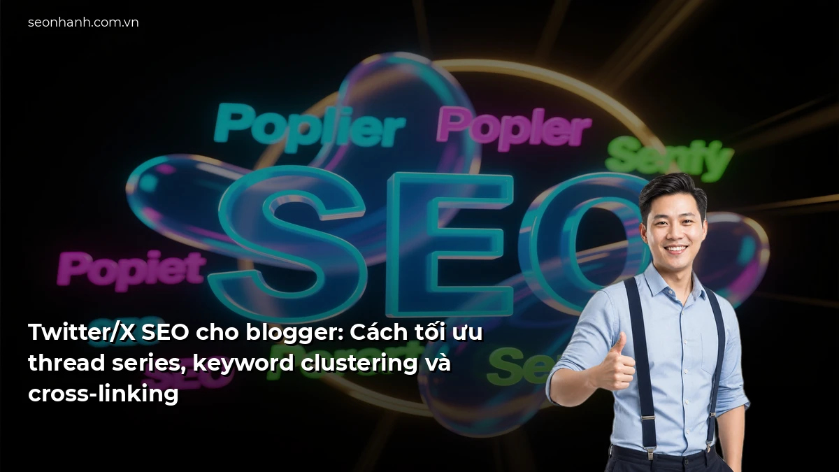 Twitter/X SEO cho blogger: Cách tối ưu thread series, keyword clustering và cross-linking