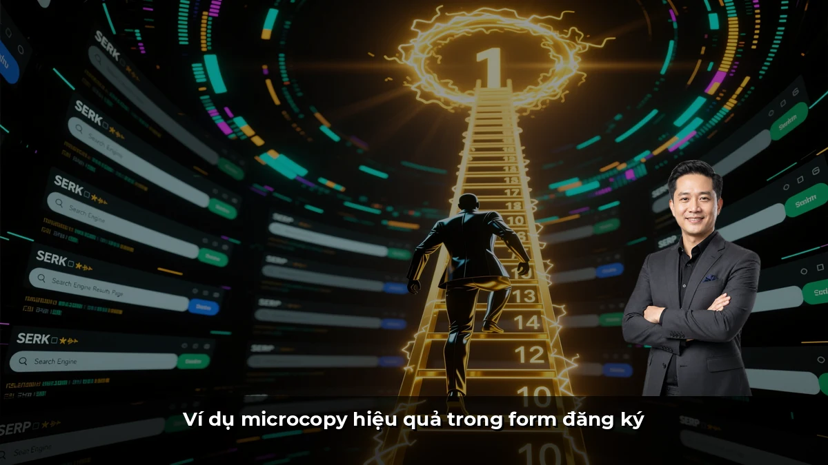 Ví dụ microcopy hiệu quả trong form đăng ký