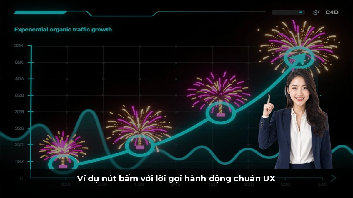 Ví dụ nút bấm với lời gọi hành động chuẩn UX