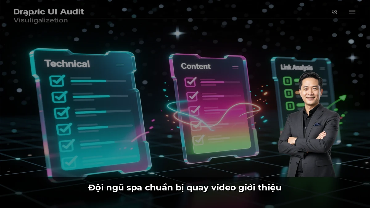 Đội ngũ spa chuẩn bị quay video giới thiệu