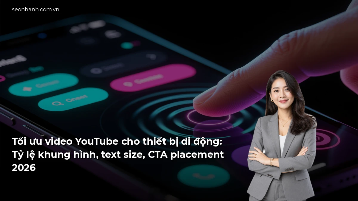 Tối ưu video YouTube cho thiết bị di động: Tỷ lệ khung hình, text size, CTA placement 2026