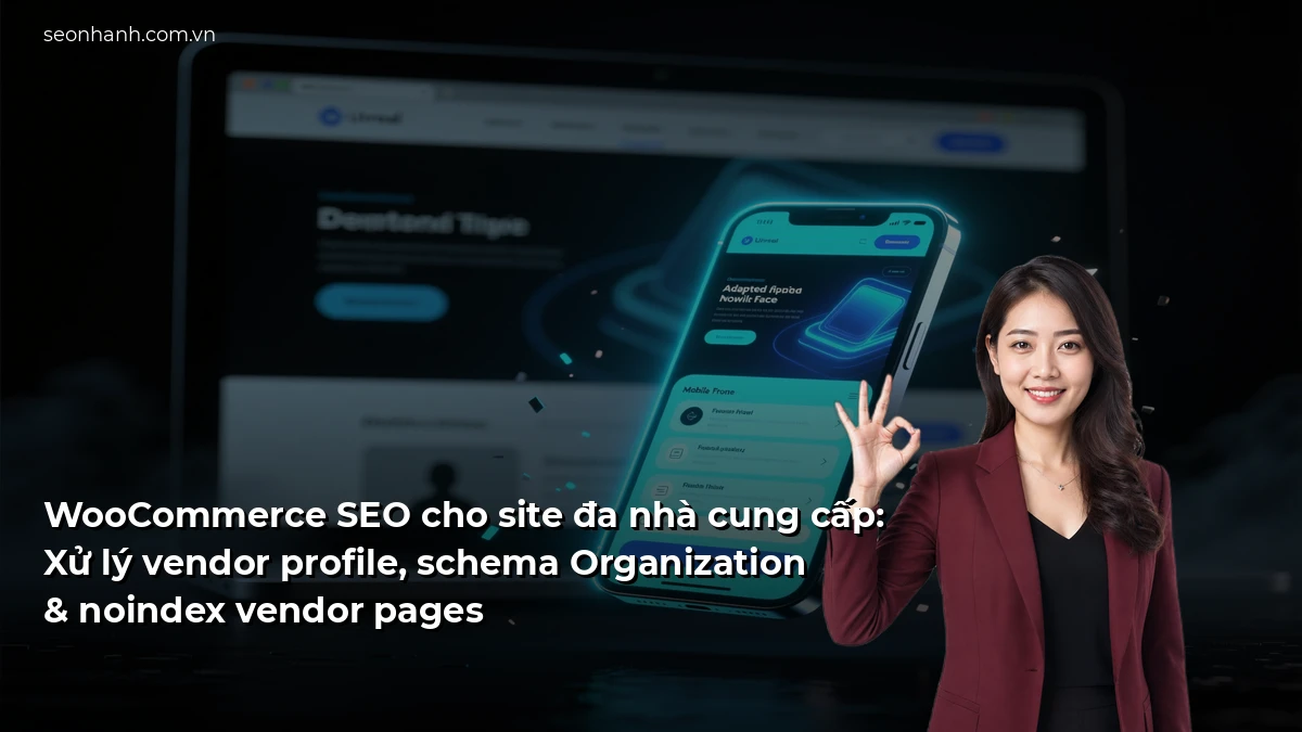 WooCommerce SEO cho site đa nhà cung cấp: Xử lý vendor profile, schema Organization & noindex vendor pages