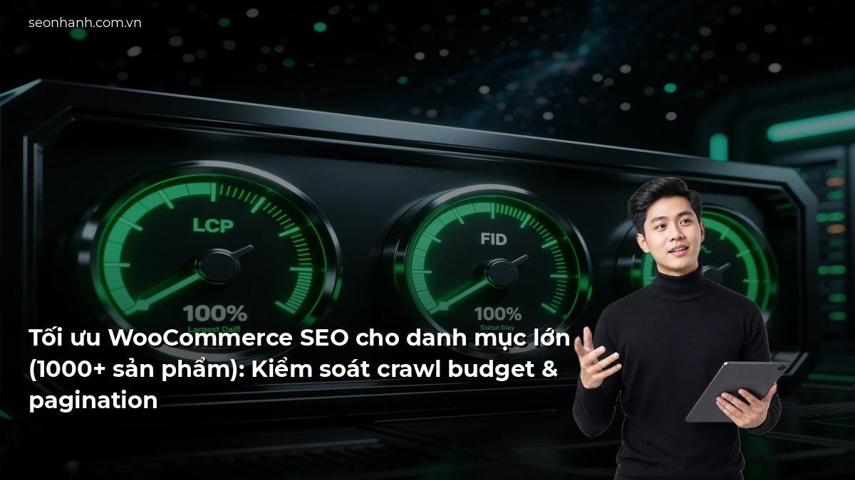 Tối ưu WooCommerce SEO cho danh mục lớn (1000+ sản phẩm): Kiểm soát crawl budget & pagination