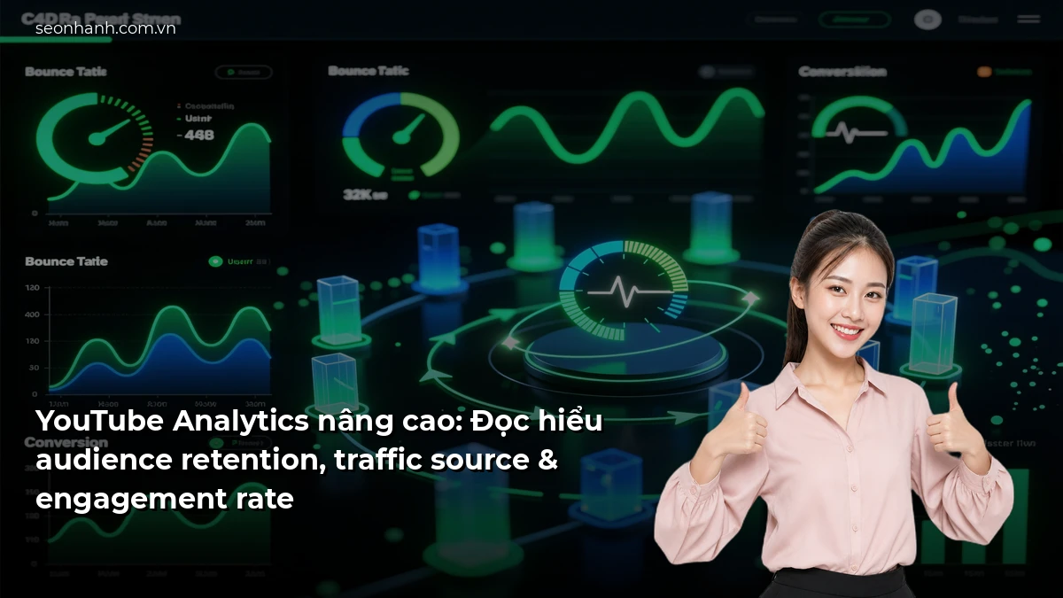 YouTube Analytics nâng cao: Đọc hiểu audience retention, traffic source & engagement rate