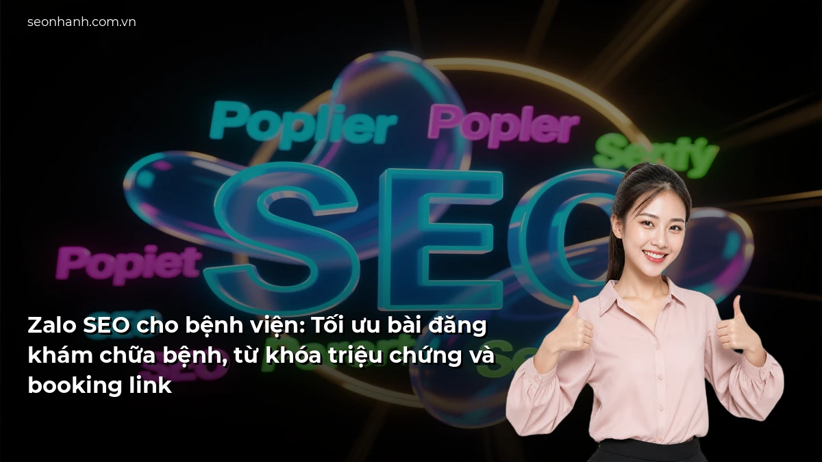 Zalo SEO cho bệnh viện: Tối ưu bài đăng khám chữa bệnh, từ khóa triệu chứng và booking link