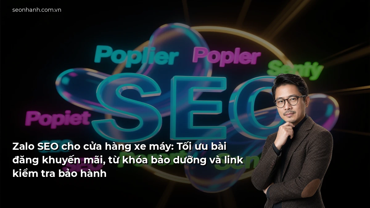 Zalo SEO cho cửa hàng xe máy: Tối ưu bài đăng khuyến mãi, từ khóa bảo dưỡng và link kiểm tra bảo hành