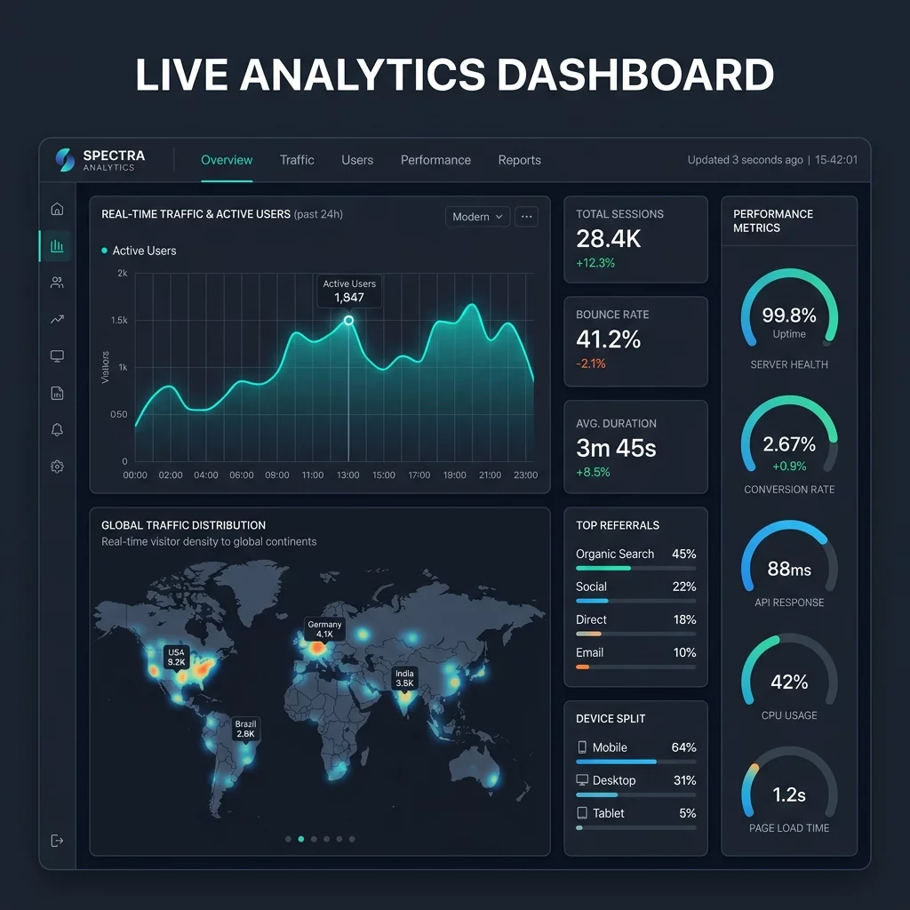 Dashboard Analytics - Theo dõi chiến dịch Traffic SEO realtime